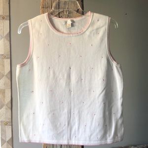 Christopher & Banks White and Light Pink Sweater